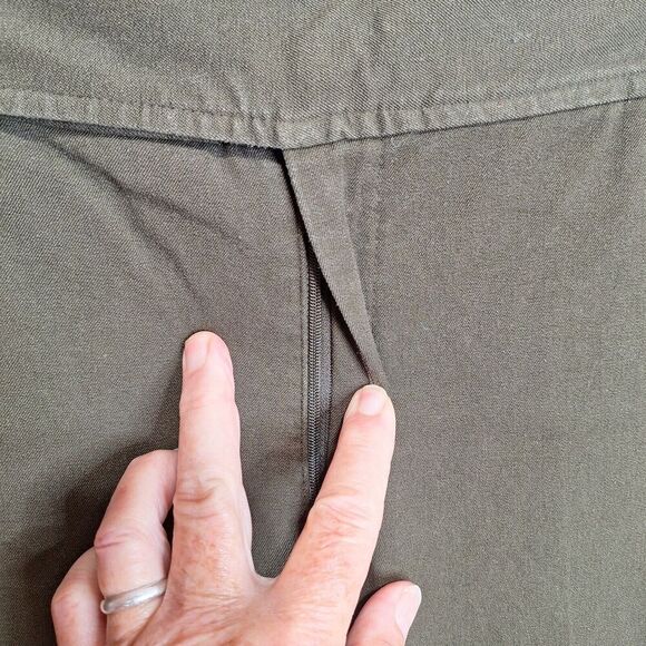 Chaps Womens Size 20W Olive Green Straight Wide Leg Pants Classic Pockets Casual - Picture 5 of 11